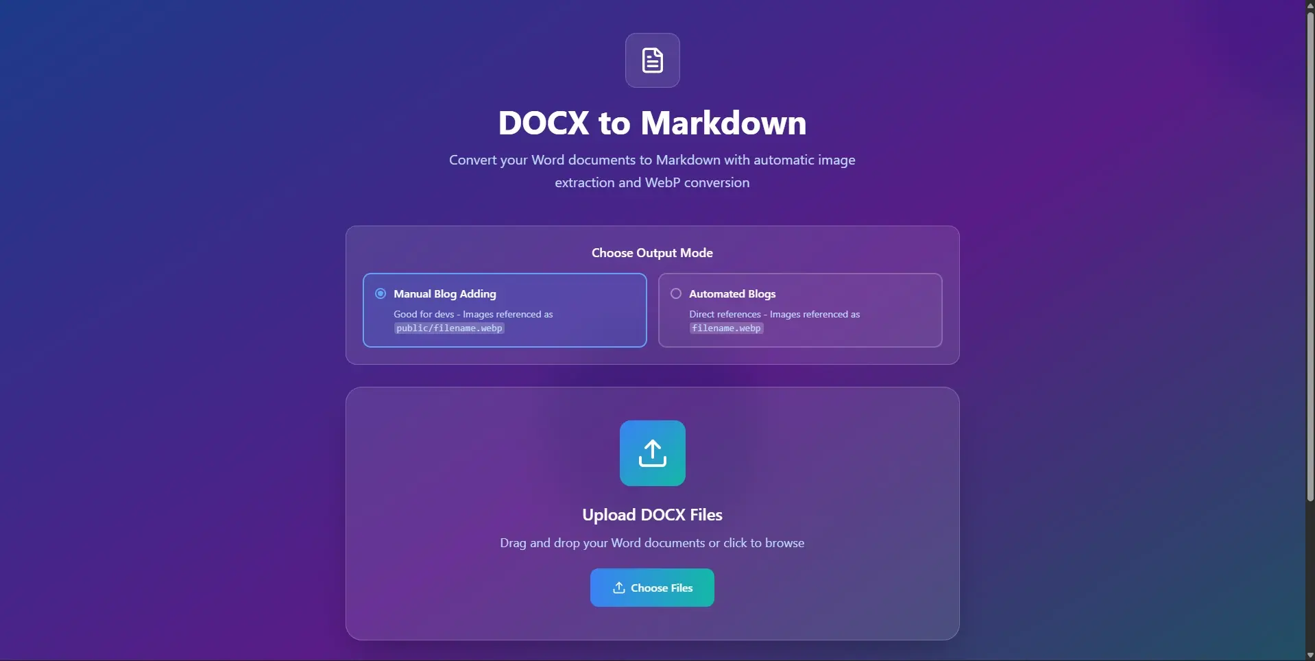 Docx to Markdown Converter
